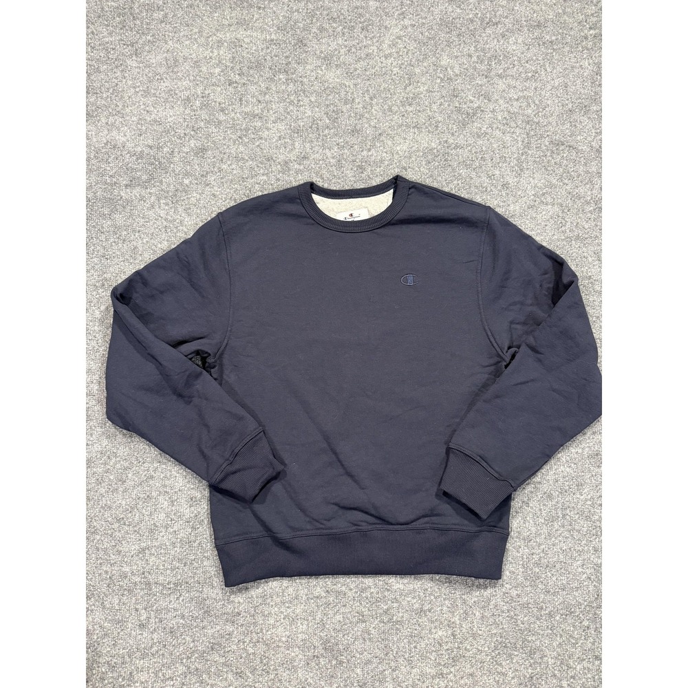 Champion Sweatshirt Mens Medium Blue‎ Fleece Crewneck Pullover Y2K Embroidered